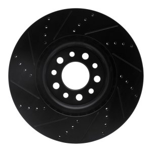 Alfa Romeo Tonale Brake Rotor (1) - Front Right - R1 Concepts - Drilled & Slotted - Black - `14-`25